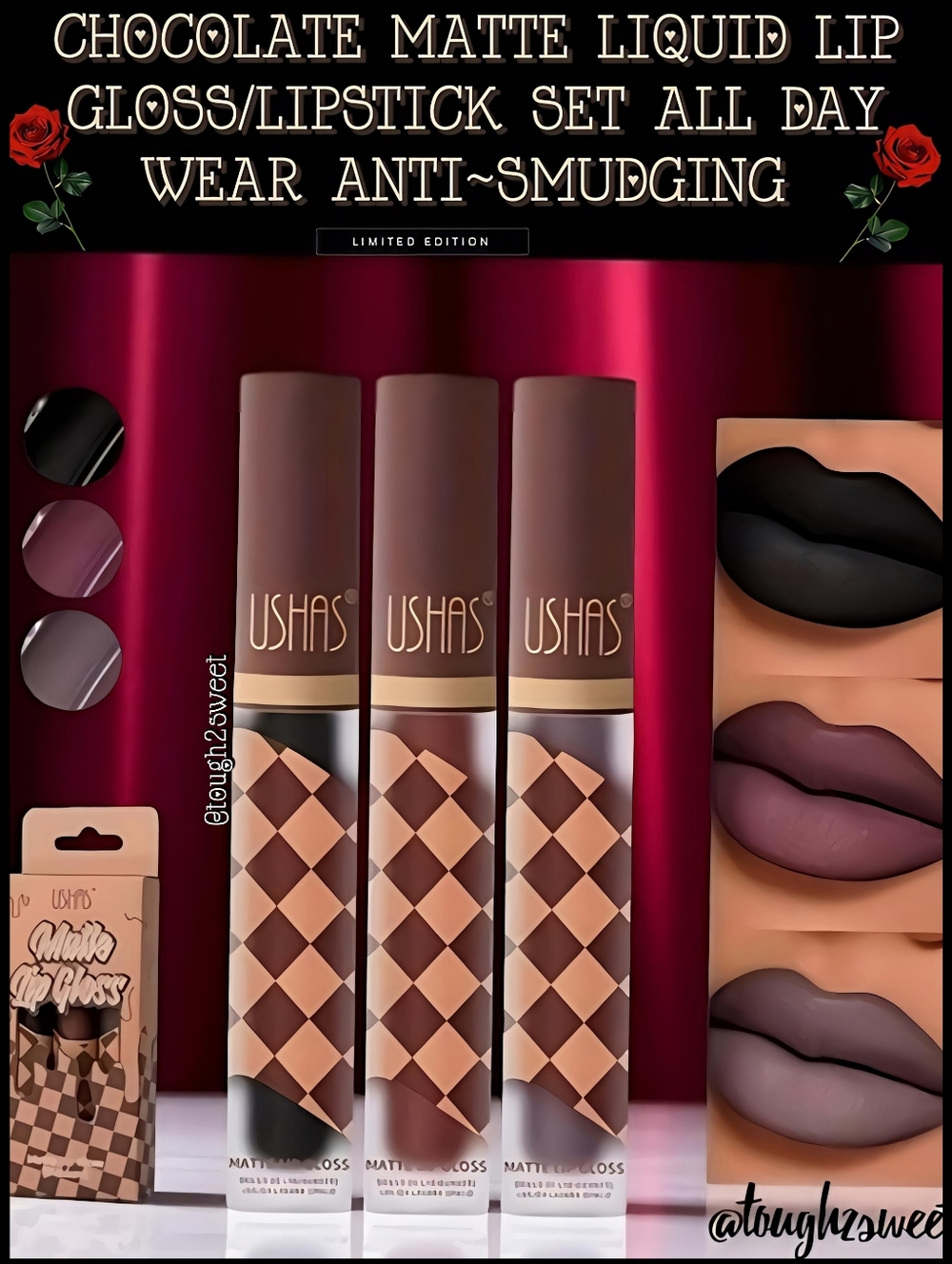 🆕️CHOCOLATE MATTE LIQUID LIPSTICK SET ALL DAY WEAR & ANTI SMUDGING